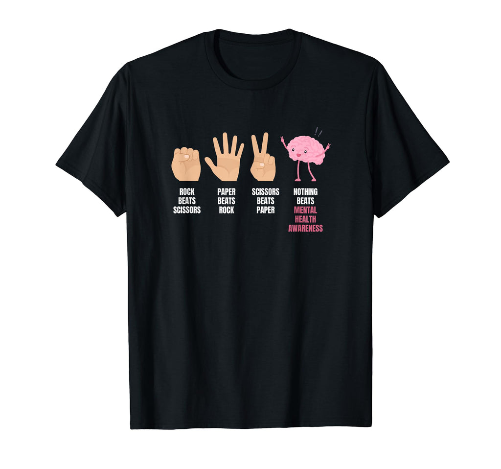 Scissors Rock Paper Mental Health T-Shirt - Minimalist Print Men Women - T-Shirt, Sweatshirt, Hoodie