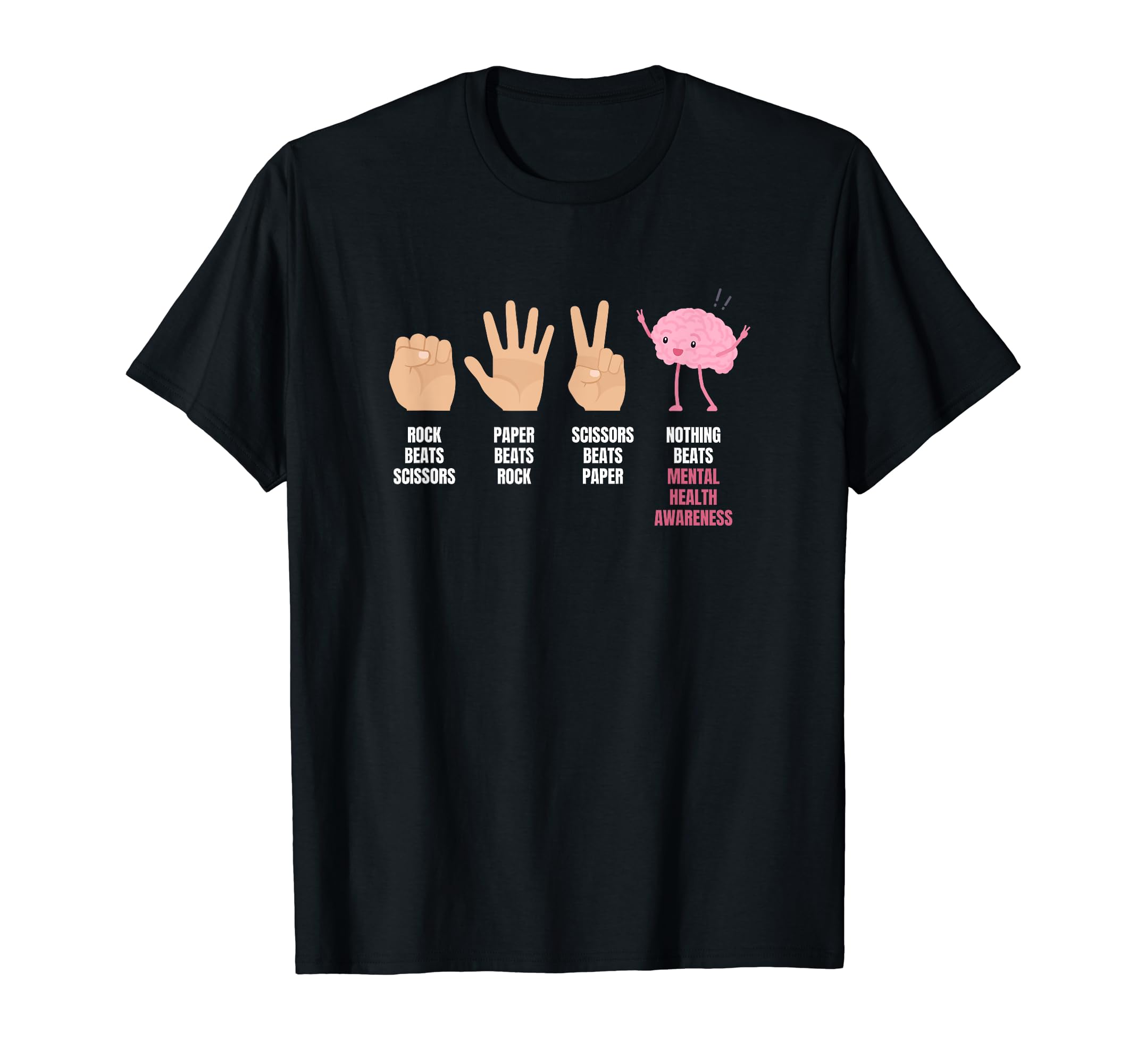 Scissors Rock Paper Mental Health T-Shirt - Minimalist Print Men Women - T-Shirt, Sweatshirt, Hoodie