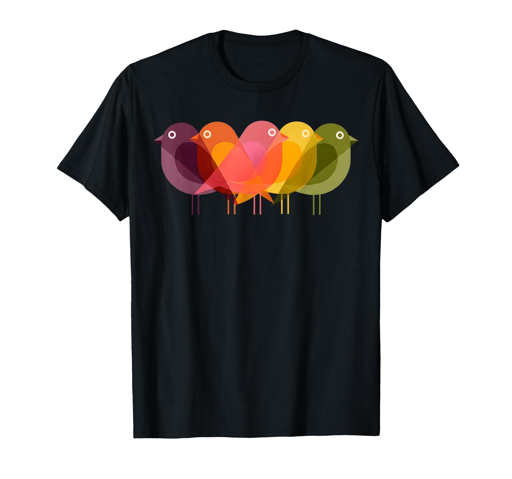 Bird Art Deco 60S Minimal Hippy T-Shirt - Graphic Print Men Women - T-Shirt, Sweatshirt, Hoodie