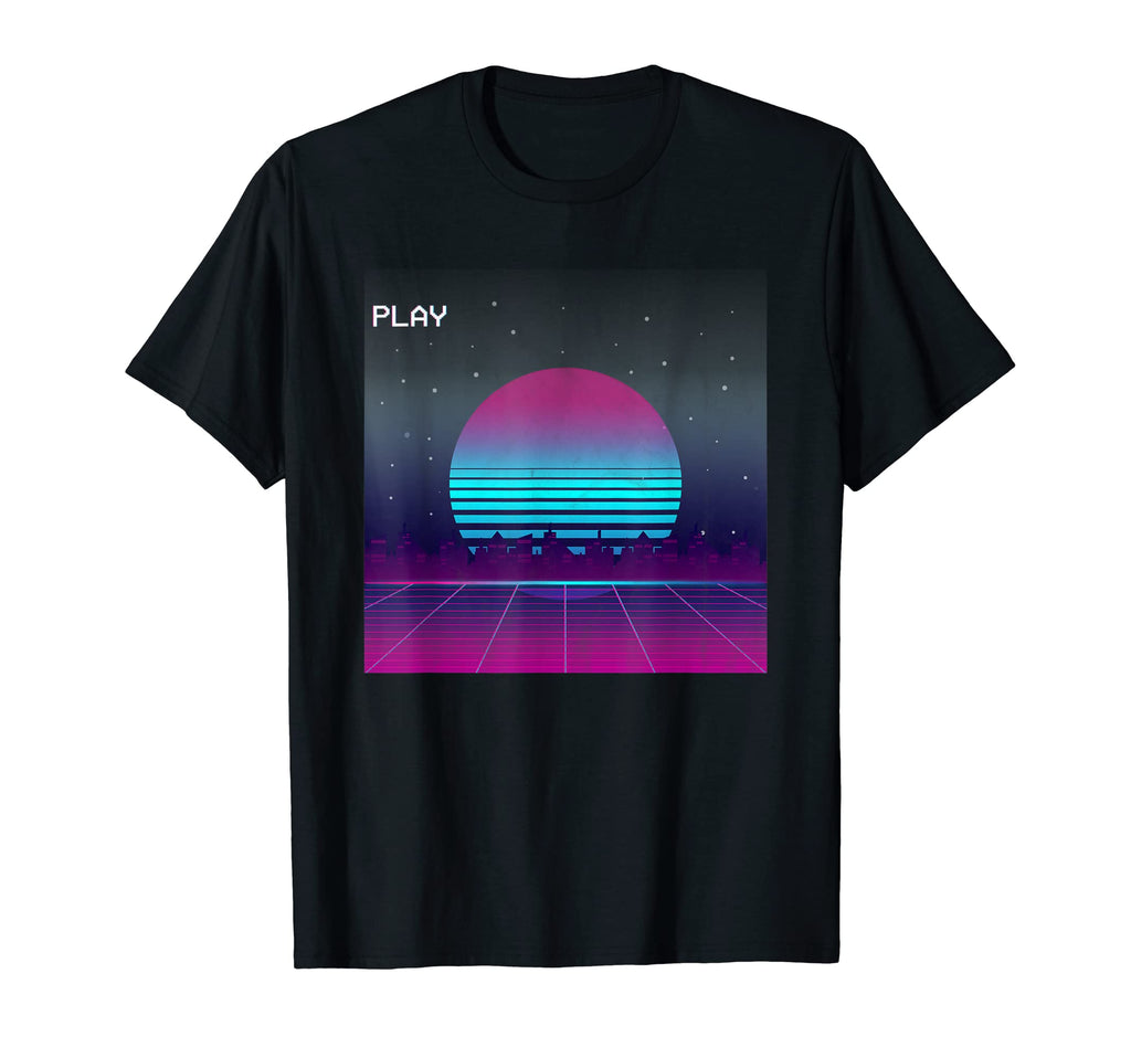 Outrun Landscape Sun Vaporwave T-Shirt - Fun Novelty Design Men Women - T-Shirt, Sweatshirt, Hoodie