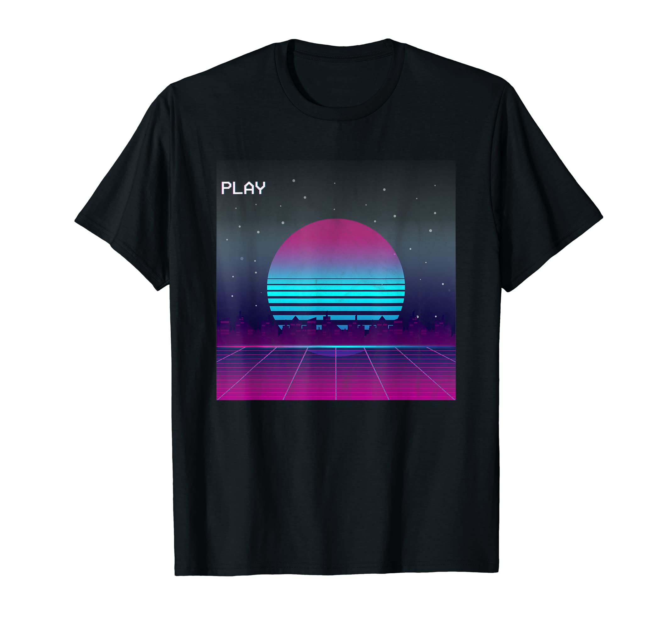 Outrun Landscape Sun Vaporwave T-Shirt - Fun Novelty Design Men Women - T-Shirt, Sweatshirt, Hoodie