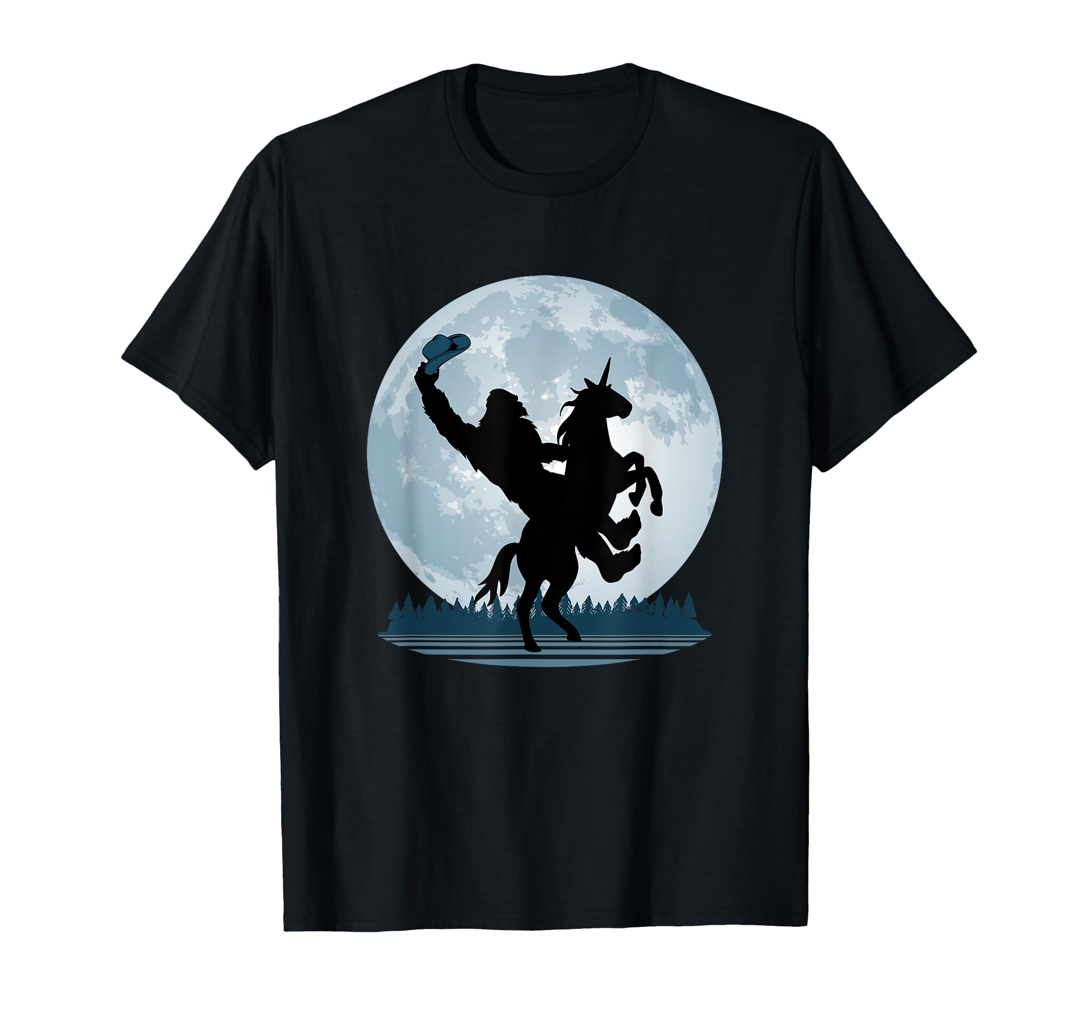 Cowboy Bigfoot Unicorn Sasquatch Full T-Shirt - Minimalist Print Men Women - T-Shirt, Sweatshirt, Hoodie