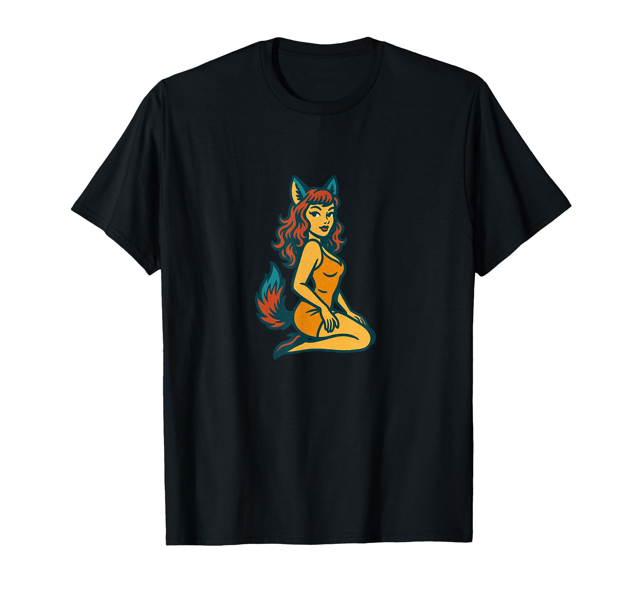 Fox Pinup Halloween Cosplay Anime T-Shirt - Minimalist Print for Adults - T-Shirt, Sweatshirt, Hoodie