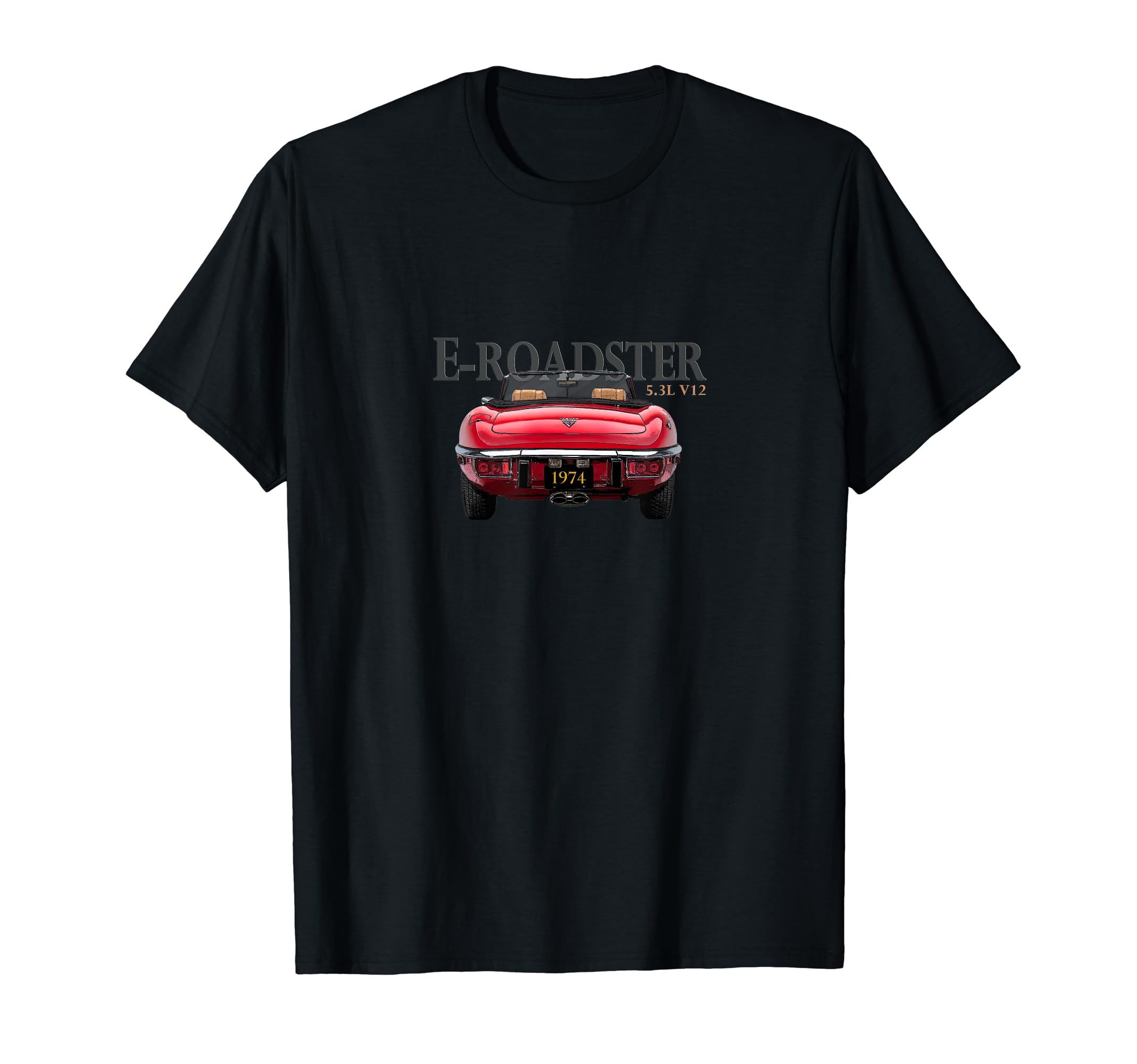 1974 E Roadster Sports Car T-Shirt - Fun Novelty Design for Adults - T-Shirt, Sweatshirt, Hoodie