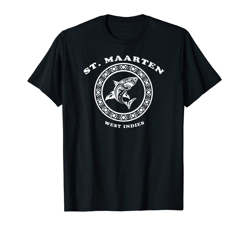 St Maarten West Indies Tribal Shark T-Shirt - Minimalist Print Unisex - T-Shirt, Sweatshirt, Hoodie