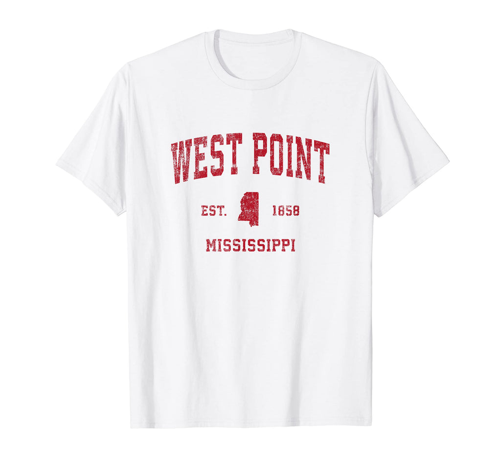 West Point Mississippi Ms Sports Red T-Shirt - Custom Art Print for Adults - T-Shirt, Sweatshirt, Hoodie
