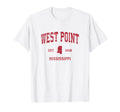 West Point Mississippi Ms Sports Red T-Shirt - Custom Art Print for Adults - T-Shirt, Sweatshirt, Hoodie