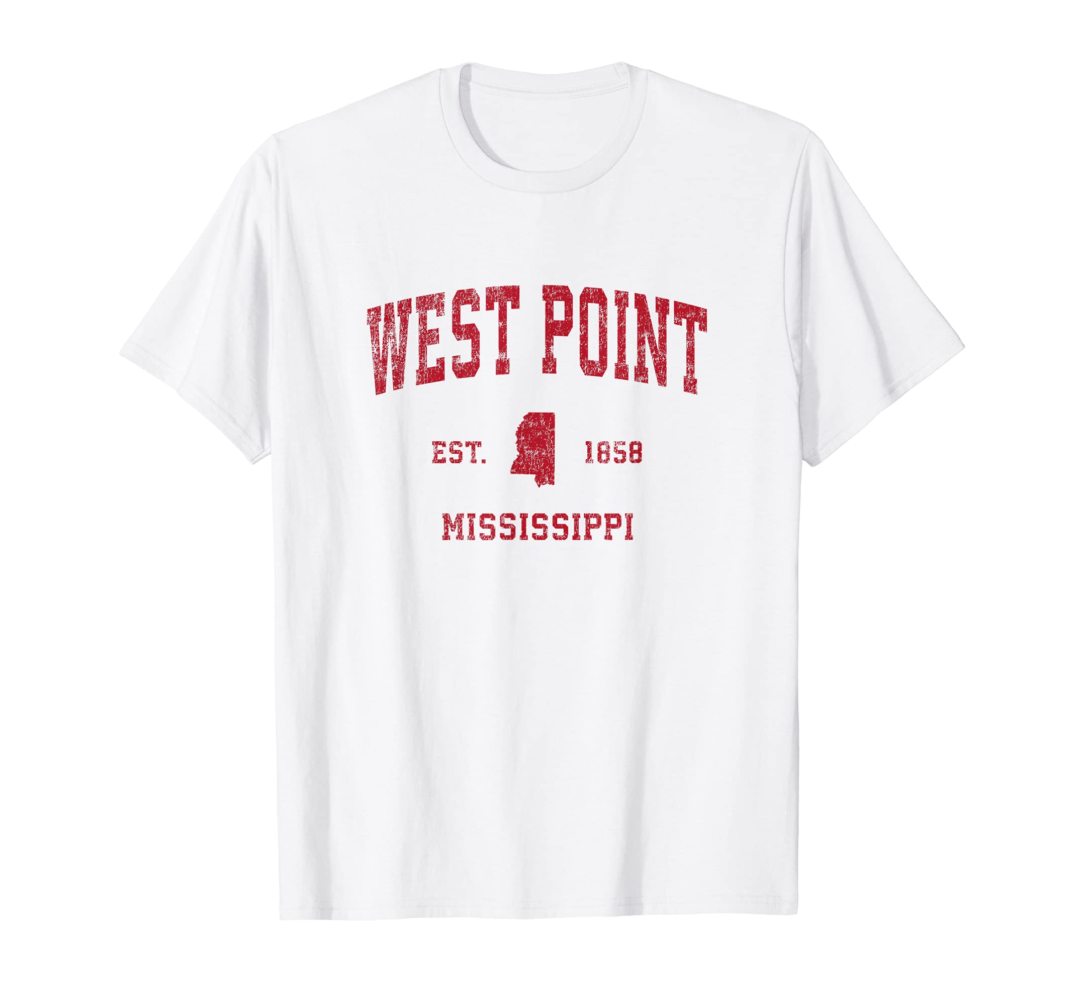 West Point Mississippi Ms Sports Red T-Shirt - Custom Art Print for Adults - T-Shirt, Sweatshirt, Hoodie