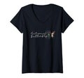 Womens Antisocial Butterfly V Neck T-Shirt - Unique Graphic Men Women - T-Shirt, Sweatshirt, Hoodie