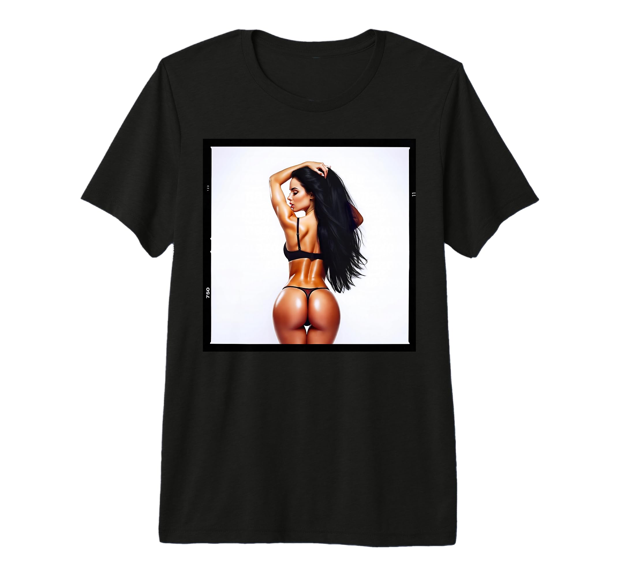 Sexy Brunette Bikini Model W Long Hair T-Shirt - Custom Art Print Unisex - T-Shirt, Sweatshirt, Hoodie