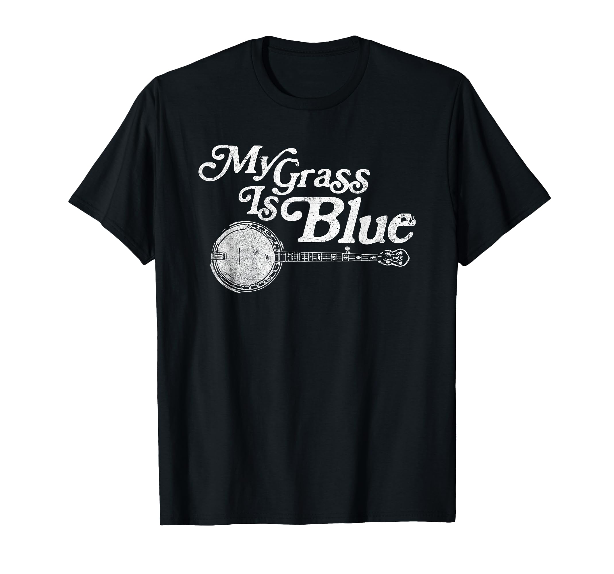 My Grass Is Blue Banjo Bluegrass T-Shirt - Minimalist Print for Adults - T-Shirt, Sweatshirt, Hoodie