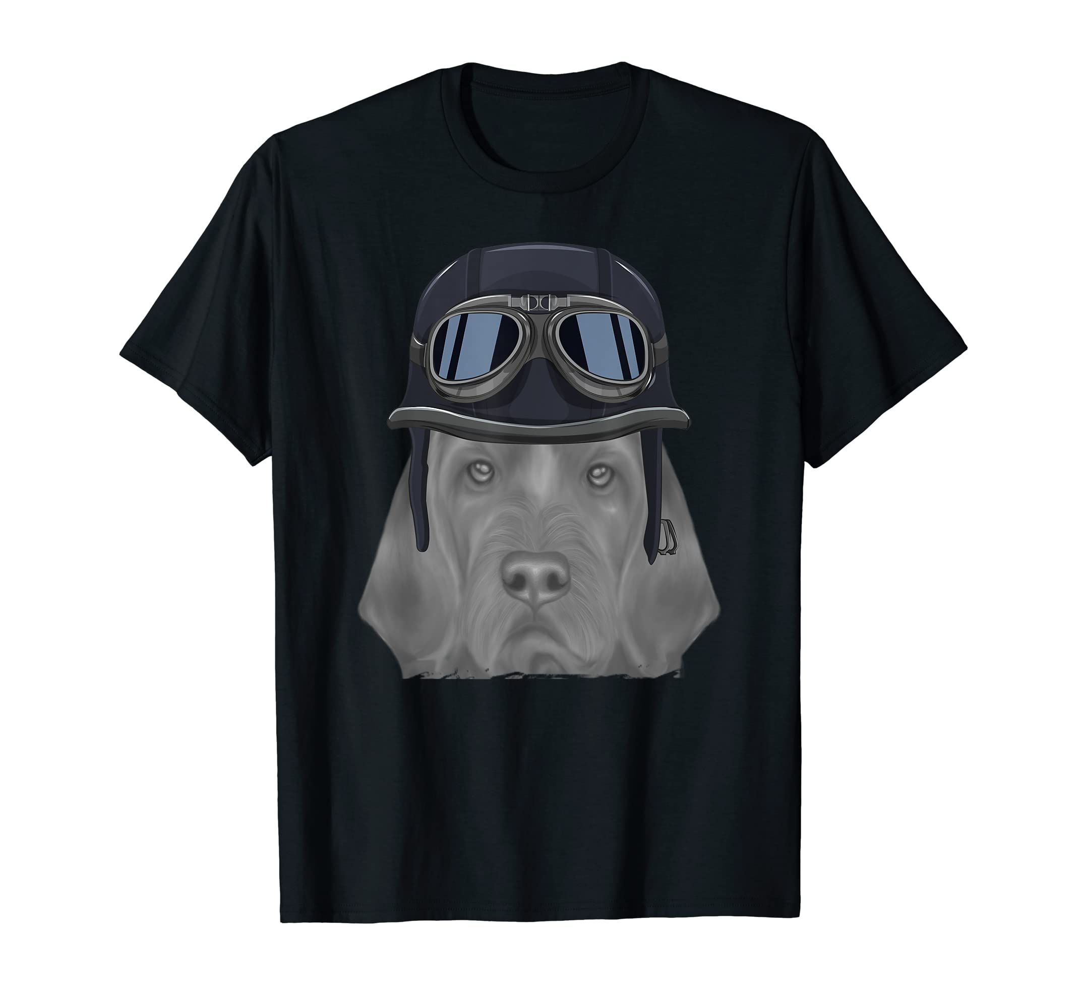 Wirehaired Vizsla Wearing Motorcycle T-Shirt - Novelty Apparel Men Women - T-Shirt, Sweatshirt, Hoodie