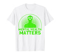 Mental Health Green Ribbon Mental T-Shirt - Minimalist Print Men Women - T-Shirt, Sweatshirt, Hoodie