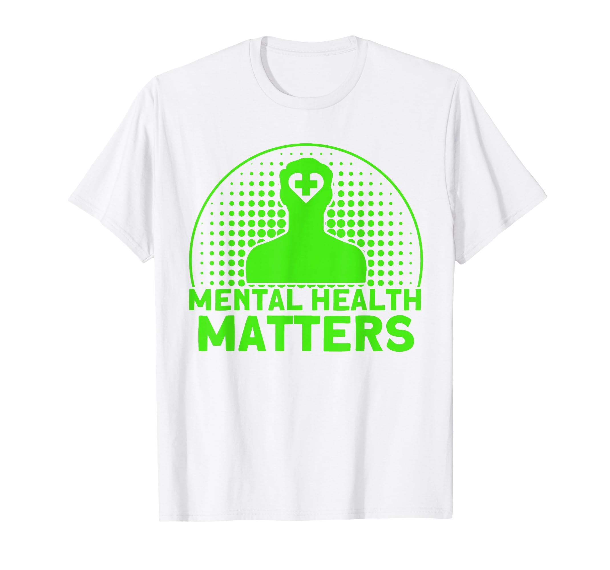 Mental Health Green Ribbon Mental T-Shirt - Minimalist Print Men Women - T-Shirt, Sweatshirt, Hoodie