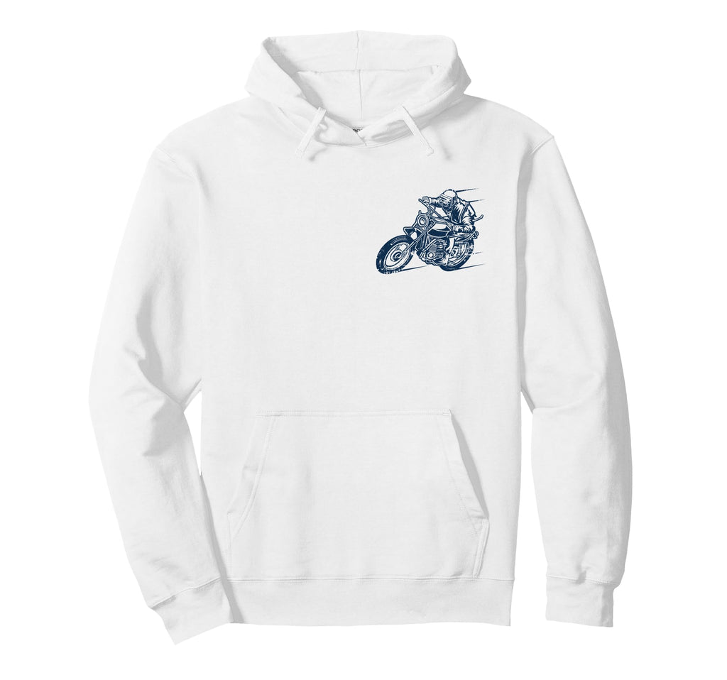 Motorcycle Racing Distressed Hoodie - Fun Novelty Design Men Women - T-Shirt, Sweatshirt, Hoodie