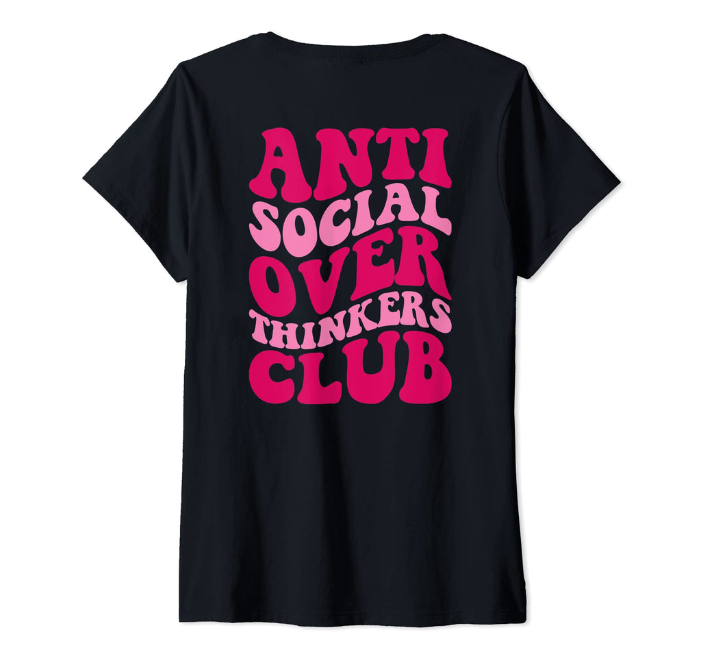 Womens Anti Social Overthinkers Club T-Shirt - Minimalist Print for Adults - T-Shirt, Sweatshirt, Hoodie