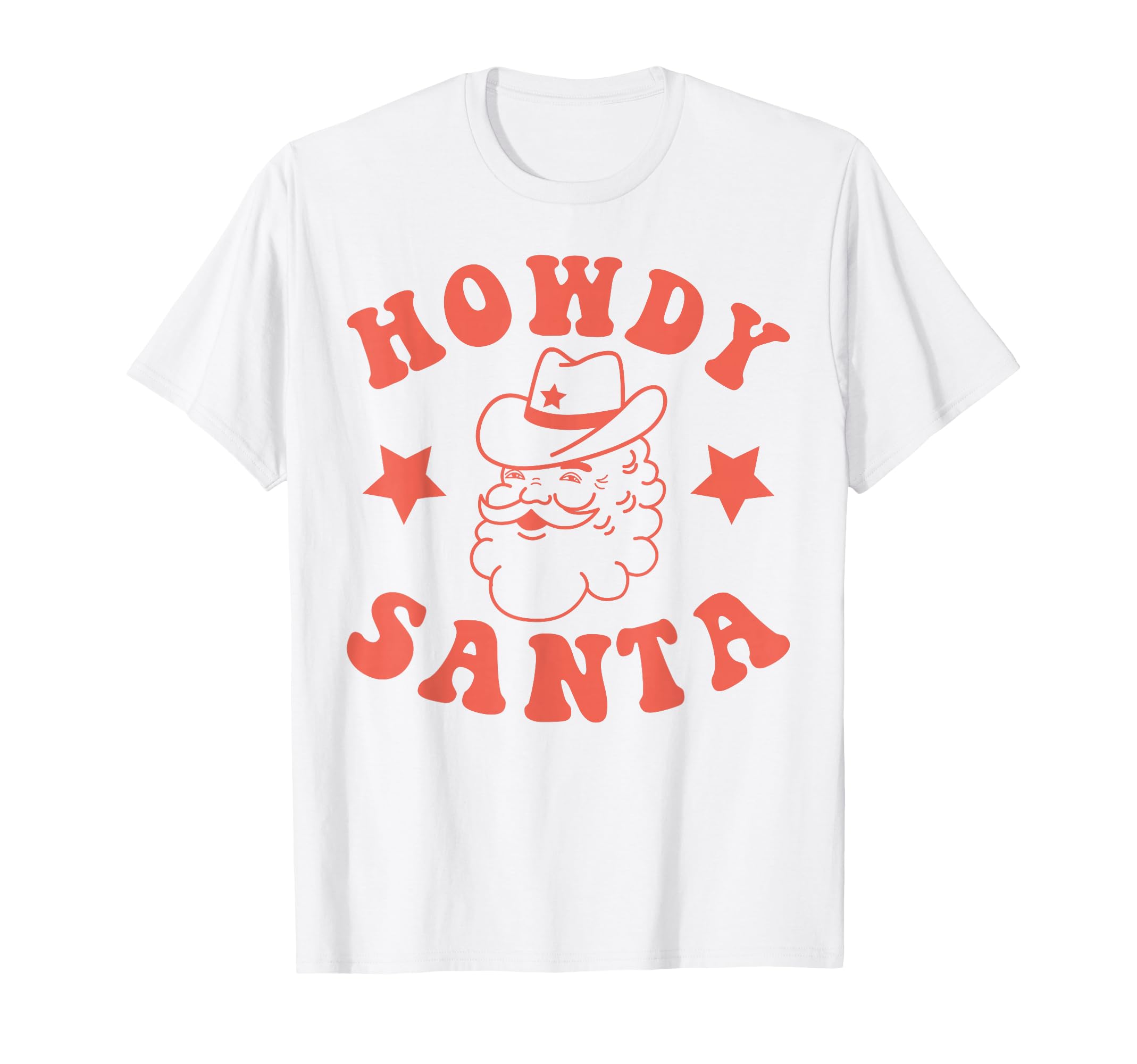Howdy Santa Claus Groovy Cowboy Western T-Shirt - Graphic Print Unisex - T-Shirt, Sweatshirt, Hoodie