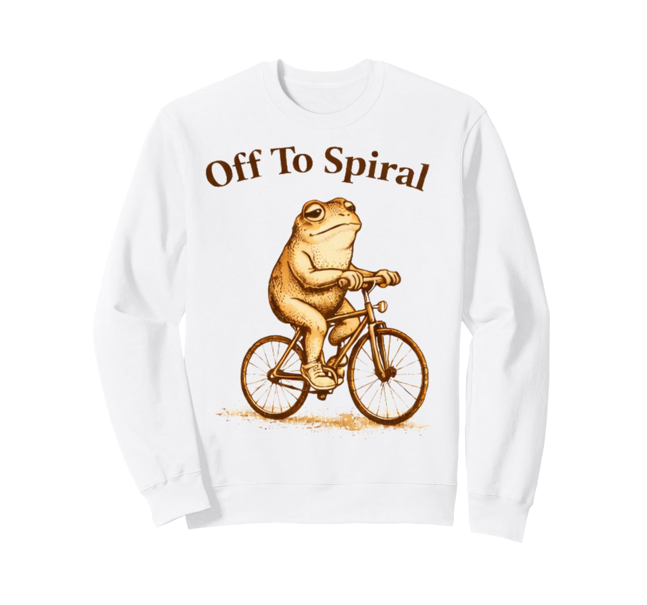 Off To Spiral Funny Frog Bicycle Sweatshirt - Custom Art Print Men Women - T-Shirt, Sweatshirt, Hoodie