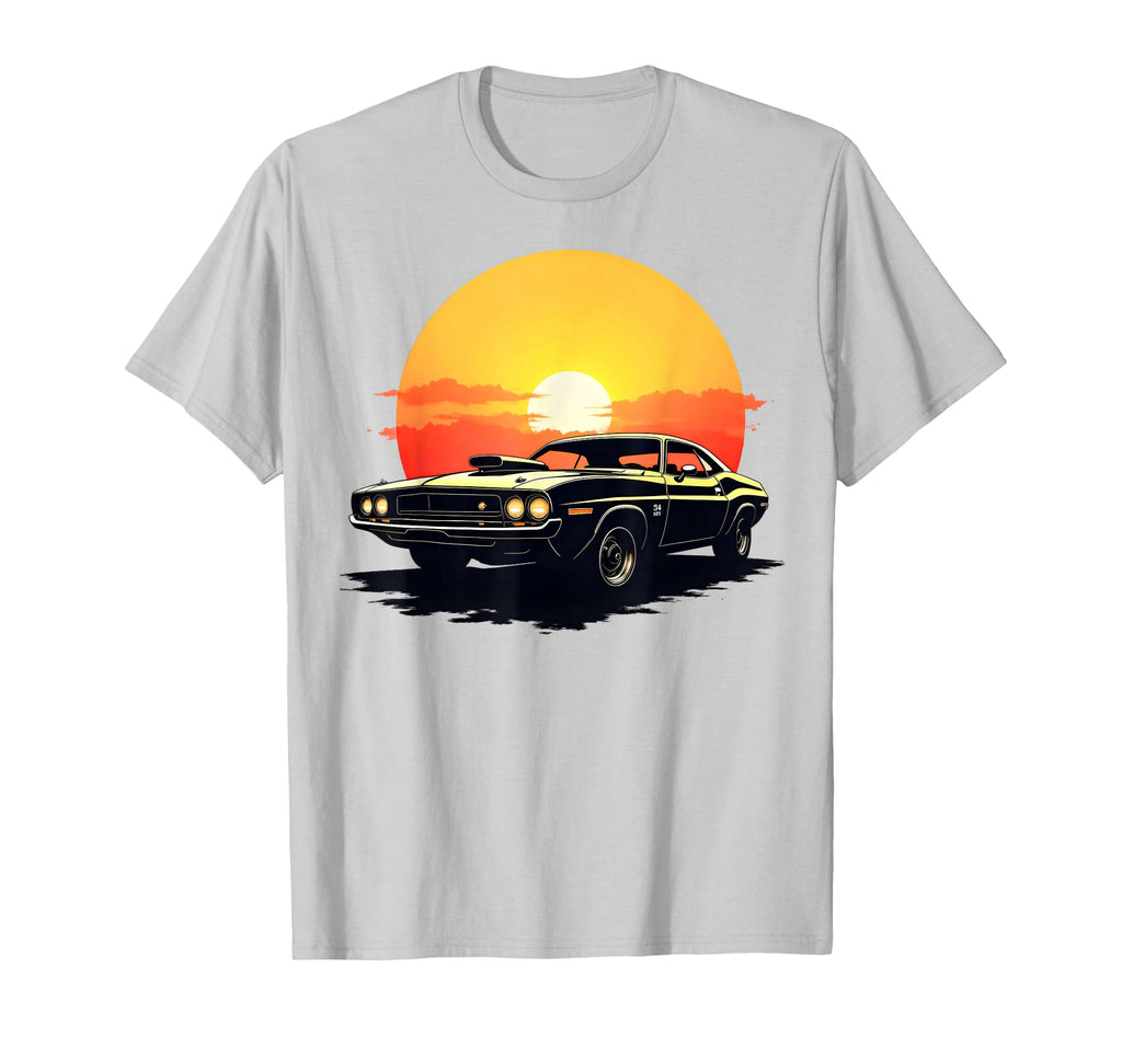 Muscle Cars American Lovers Sunset T-Shirt - Unique Graphic Unisex - T-Shirt, Sweatshirt, Hoodie