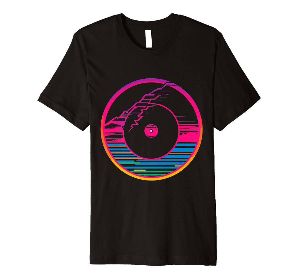 Vinyl Record Vaporwave Turntable T-Shirt - Minimalist Print for Adults - T-Shirt, Sweatshirt, Hoodie