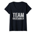 Womens Team Overthinker Introvert V Neck T-Shirt - Graphic Print Unisex - T-Shirt, Sweatshirt, Hoodie