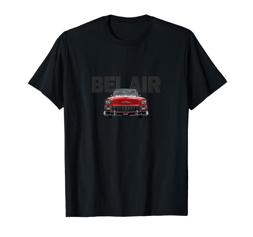Red 1956 Bel Air Convertible Tri 5 Car Art T-Shirt - Unique Graphic Unisex - T-Shirt, Sweatshirt, Hoodie