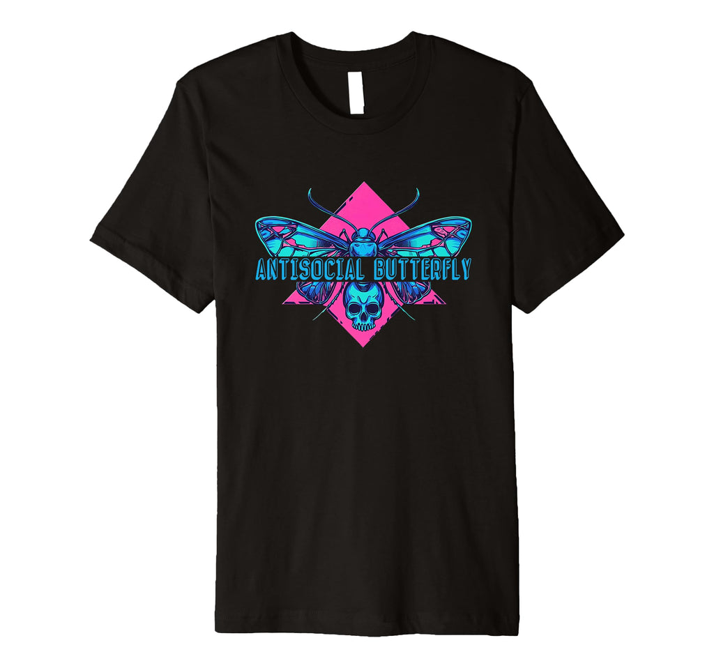 Synthwave Antisocial Butterfly T-Shirt - Unique Graphic for Adults - T-Shirt, Sweatshirt, Hoodie