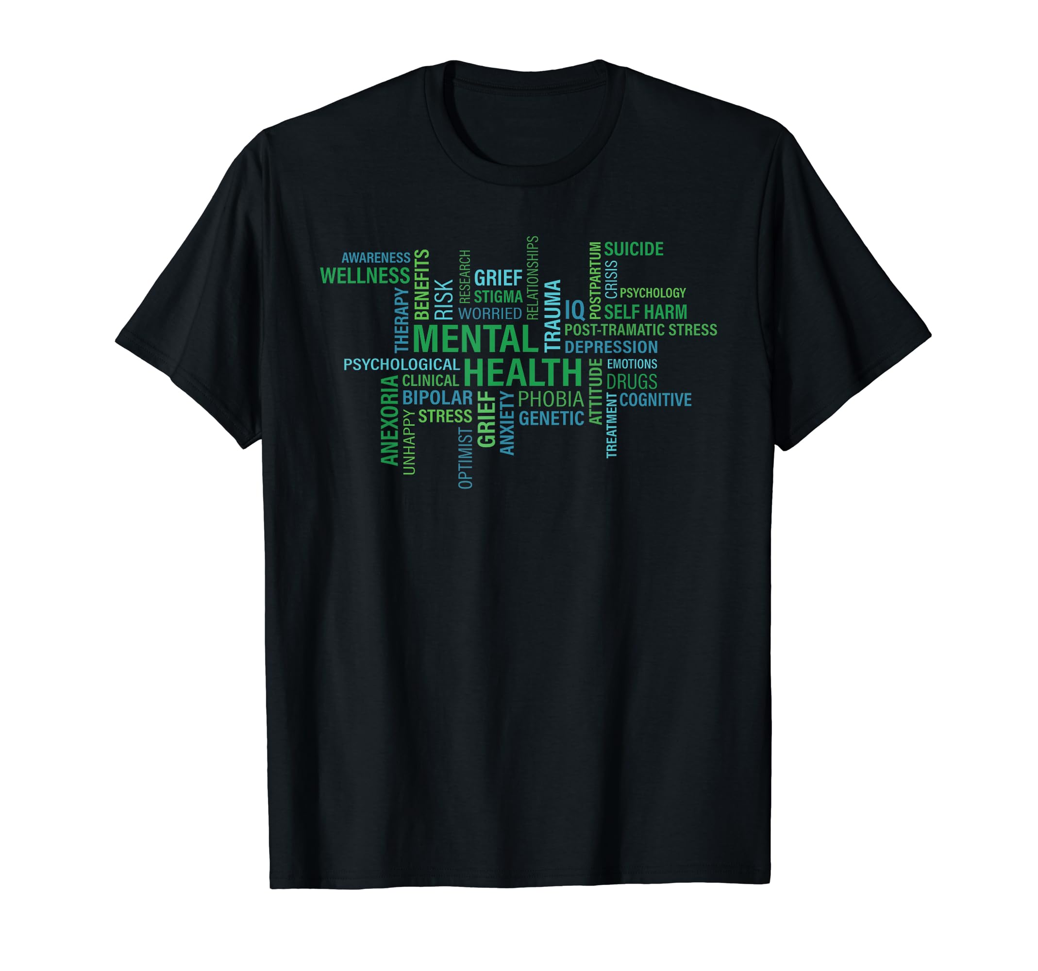 Mental Health Awareness Word Spread T-Shirt - Minimalist Print for Adults - T-Shirt, Sweatshirt, Hoodie