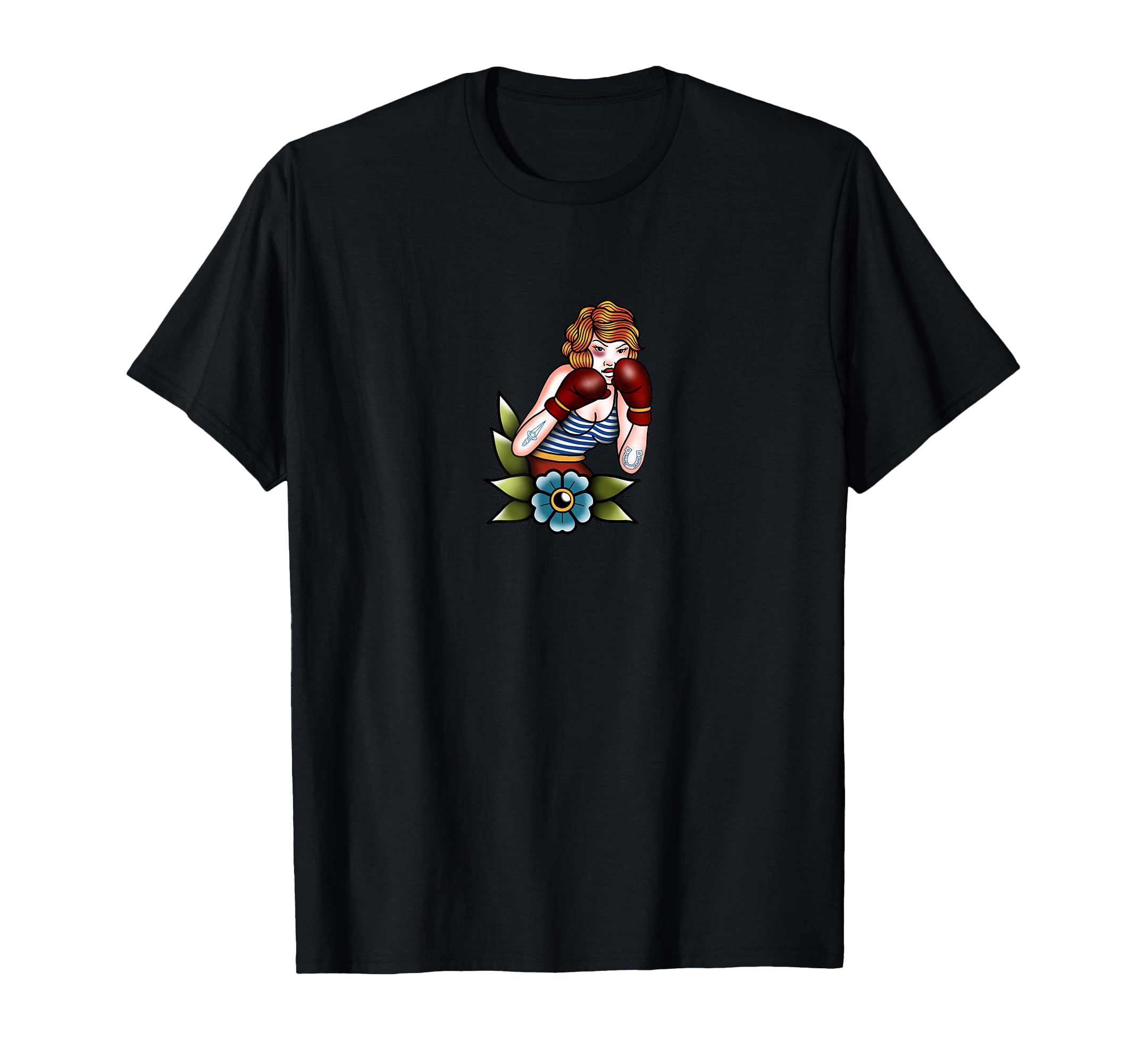 Traditional Boxer Tattoo Tees T-Shirt - Aesthetic Graphic for Adults - T-Shirt, Sweatshirt, Hoodie