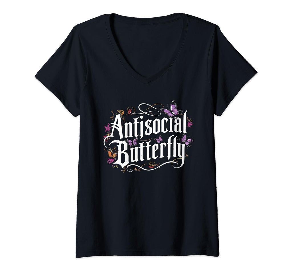 Womens Antisocial Butterfly Introvert T-Shirt - Fun Novelty Design Unisex - T-Shirt, Sweatshirt, Hoodie