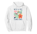 Flower Power Bird Floral Crown 70S Spring Hoodie - Graphic Print Men Women - T-Shirt, Sweatshirt, Hoodie