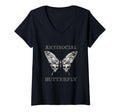 Womens Antisocial Butterfly V Neck T-Shirt - Custom Art Print for Adults - T-Shirt, Sweatshirt, Hoodie
