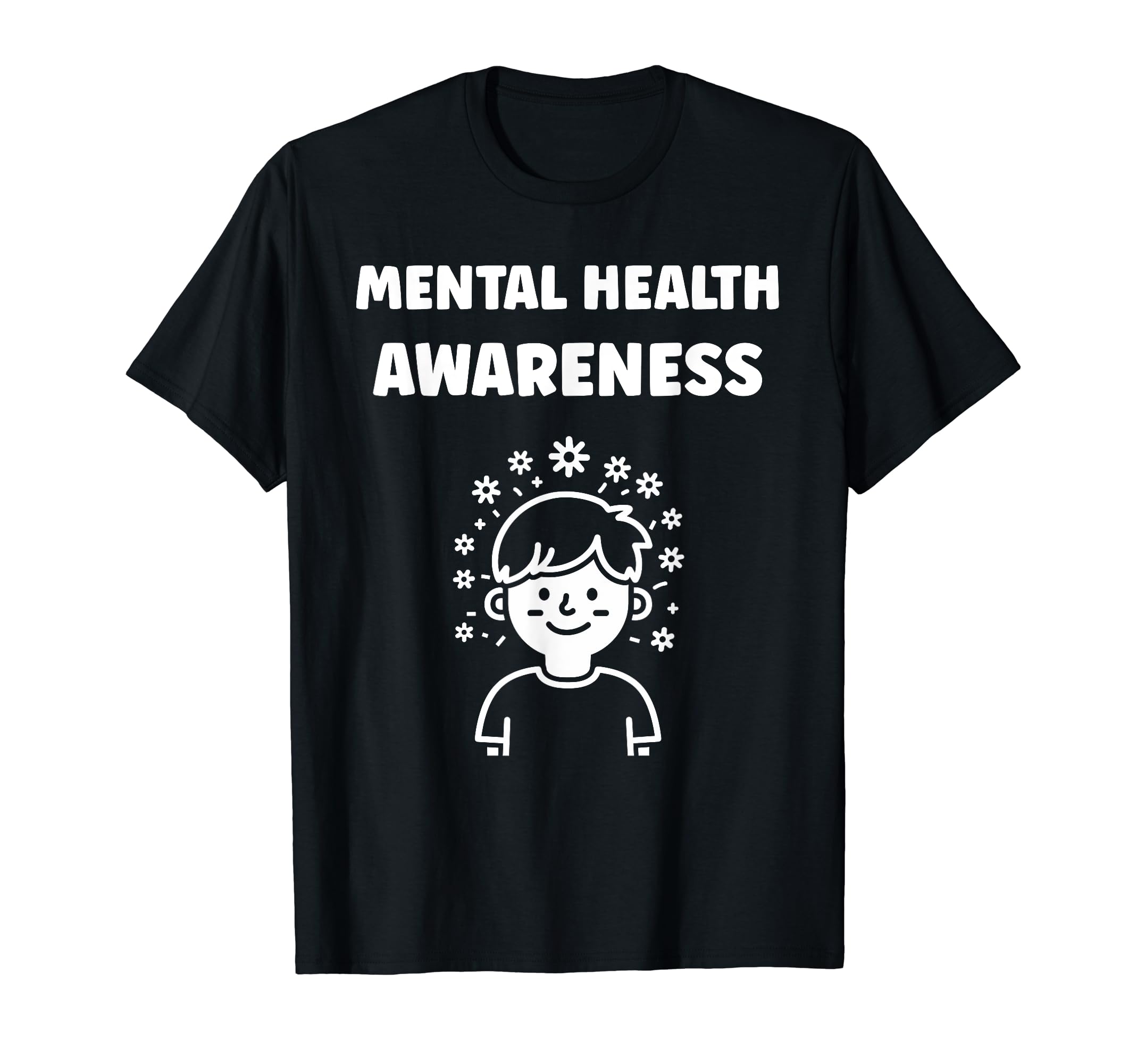 Simple Support Brain Illness Mental T-Shirt - Minimalist Print Men Women - T-Shirt, Sweatshirt, Hoodie