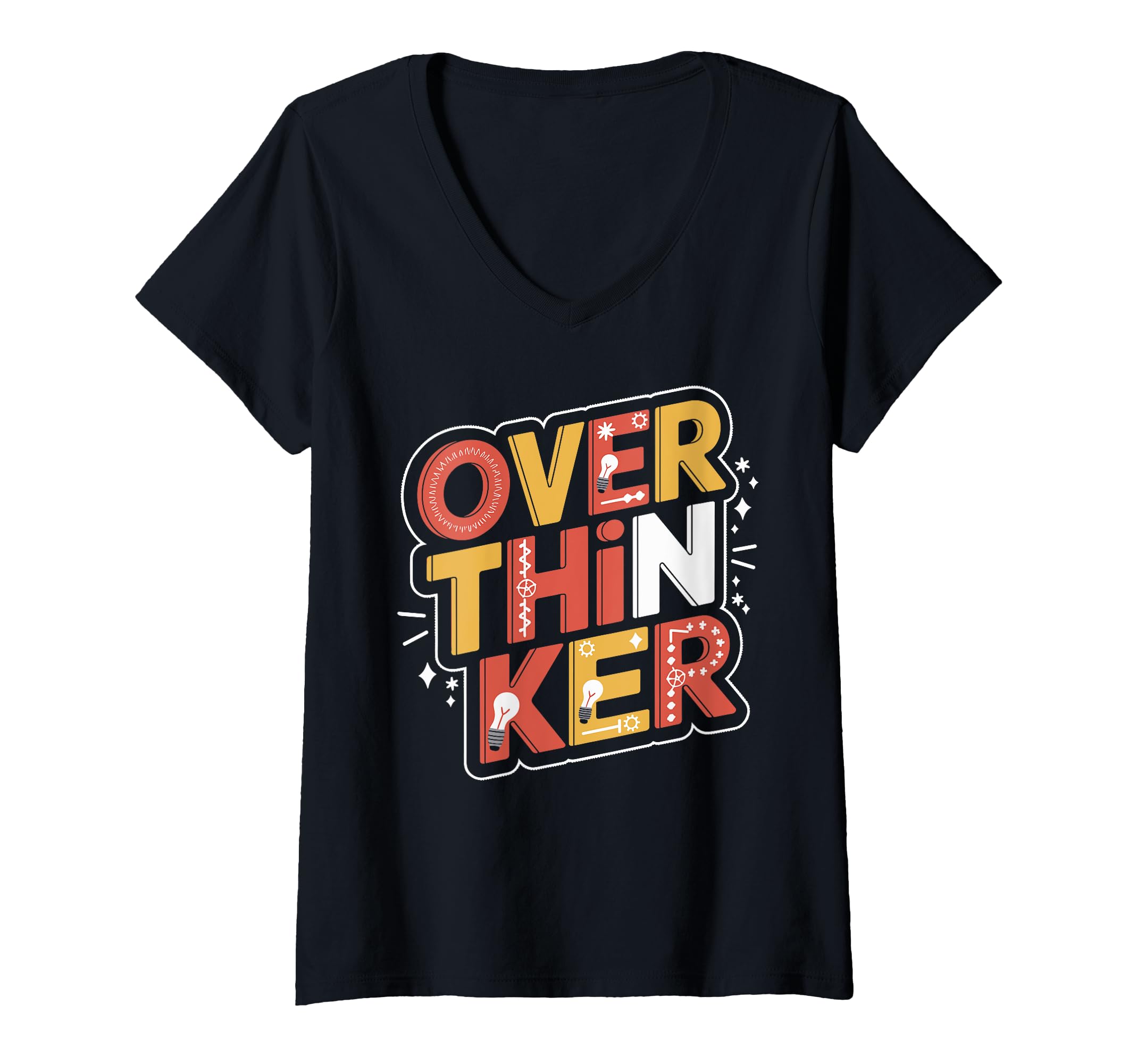 Womens Overthinker Bold Lettering Light T-Shirt - Custom Art Print Unisex - T-Shirt, Sweatshirt, Hoodie