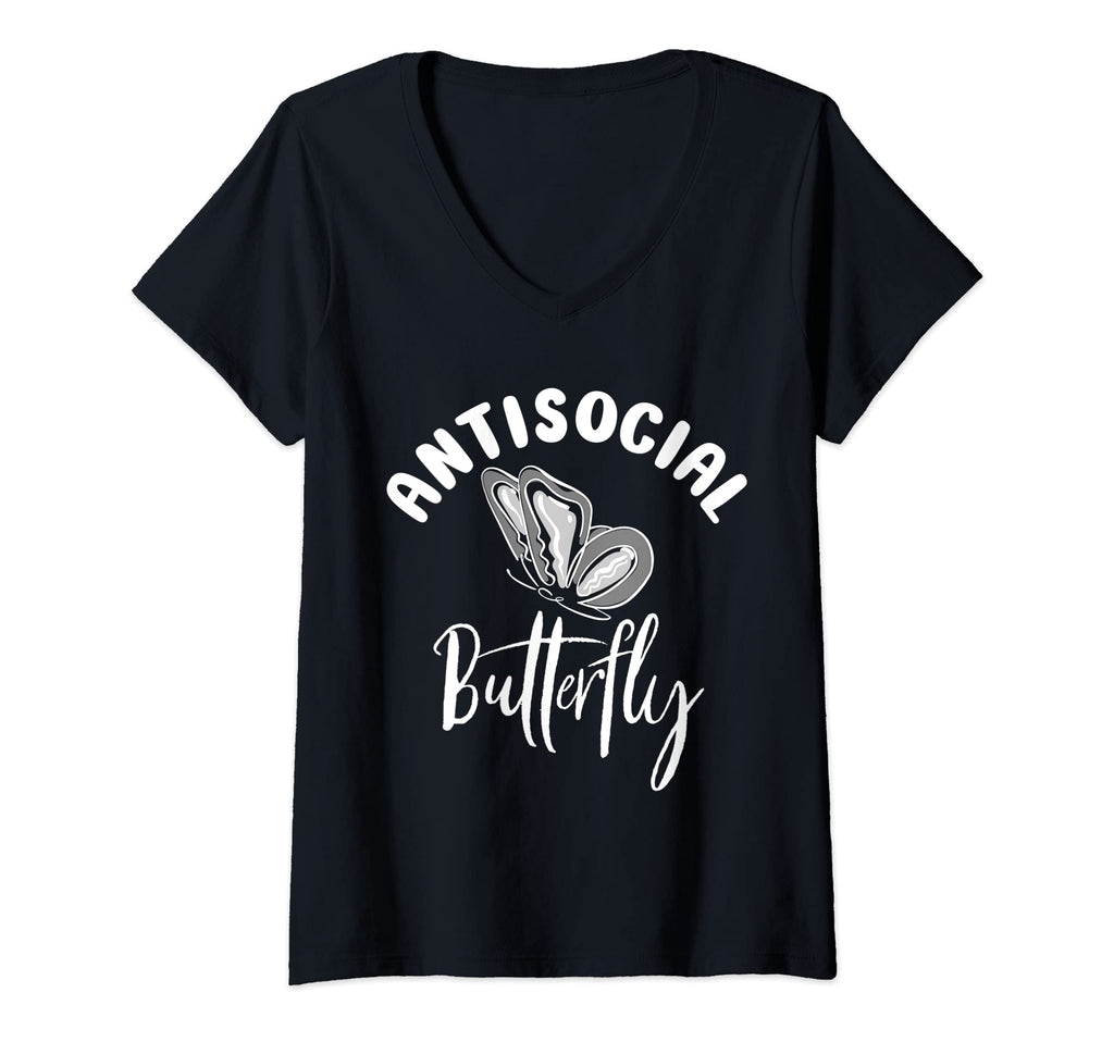 Womens Antisocial Butterfly Antisocial T-Shirt - Novelty Apparel Unisex - T-Shirt, Sweatshirt, Hoodie