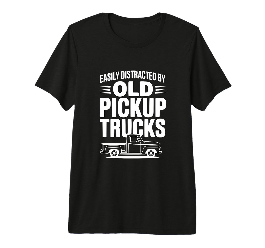 Easily Distracted Old Pickup Trucks T-Shirt - Aesthetic Graphic for Adults - T-Shirt, Sweatshirt, Hoodie