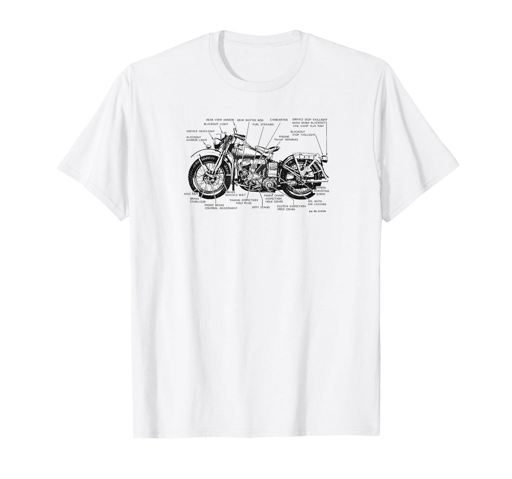 Motorcycle Illustration T-Shirt - Unique Graphic for Adults - T-Shirt, Sweatshirt, Hoodie