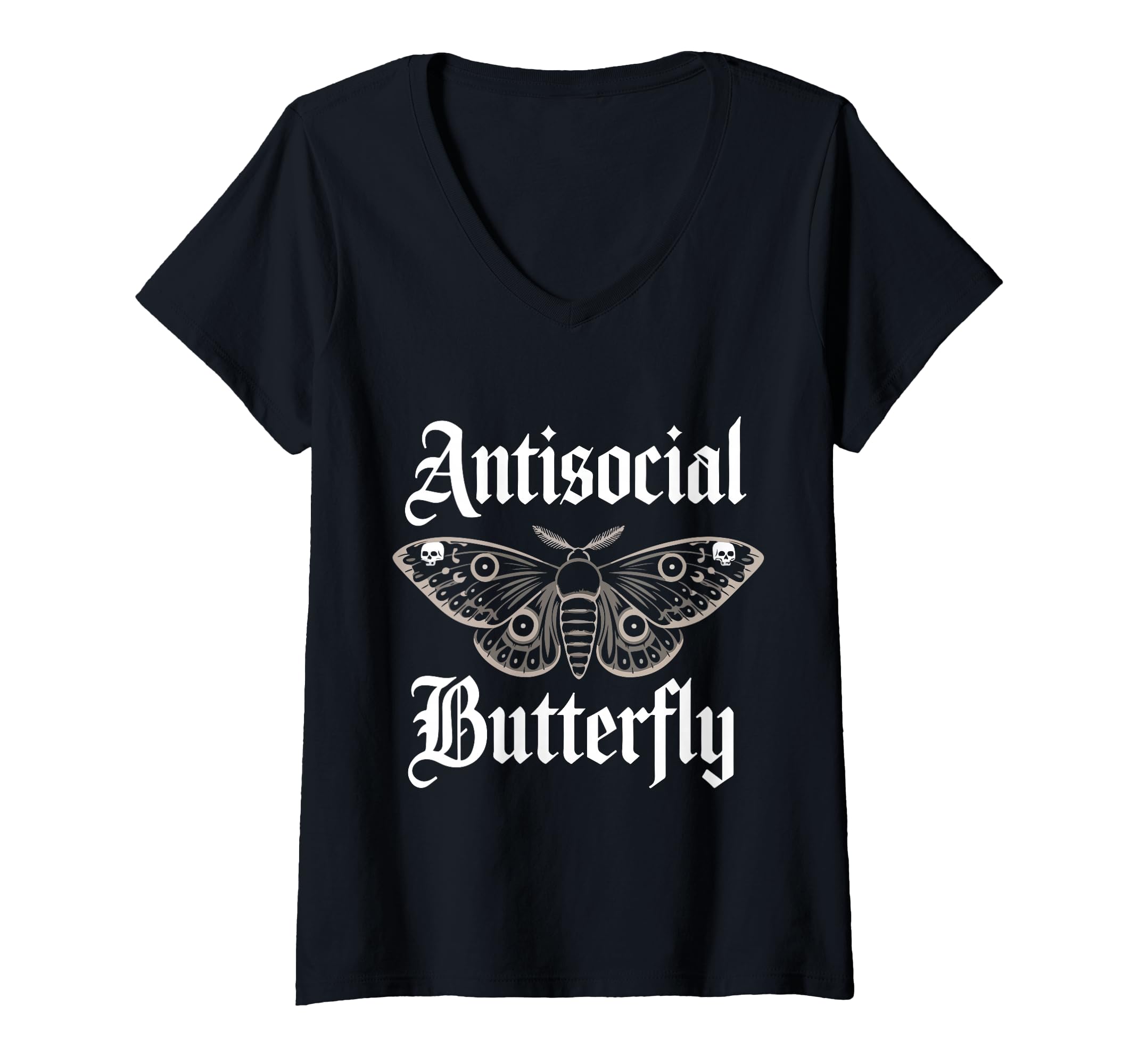Womens Antisocial Butterfly Gothic T-Shirt - Streetwear Style for Adults - T-Shirt, Sweatshirt, Hoodie