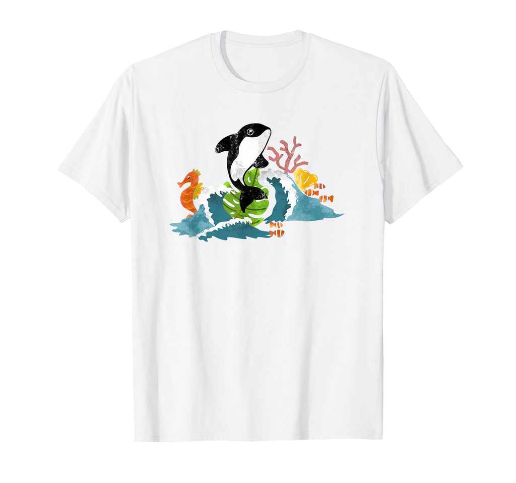 90S Tropical Aesthetic Whale Clownfish T-Shirt - Trendy Graphic for Adults - T-Shirt, Sweatshirt, Hoodie