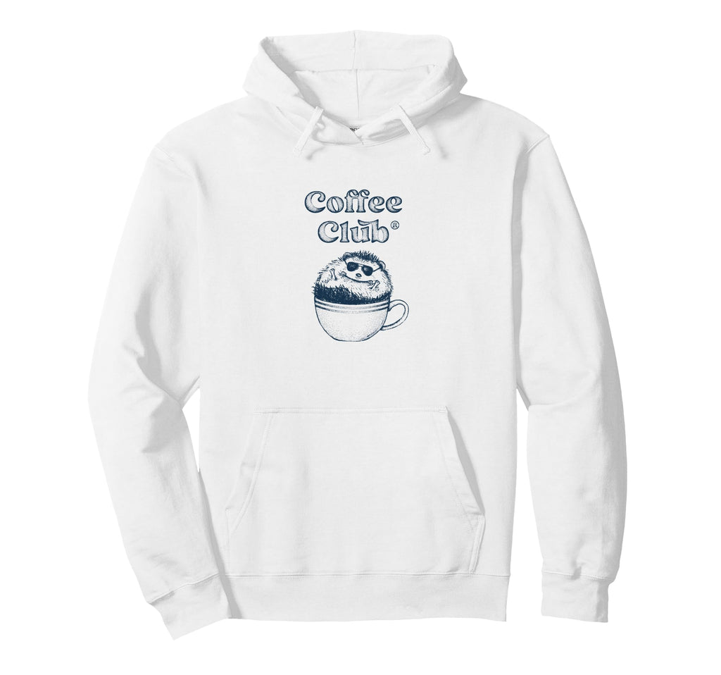 Coffee Club Hedgehog Coffee Aesthetics Hoodie - Unique Graphic Unisex - T-Shirt, Sweatshirt, Hoodie
