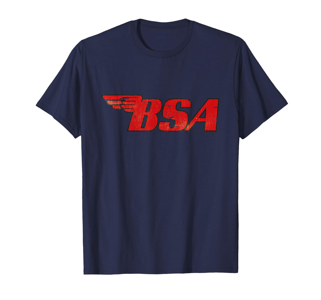 Bsa Motorcycle Logo Distressed Effect T-Shirt - Minimalist Print Unisex - T-Shirt, Sweatshirt, Hoodie