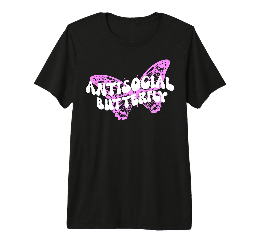 Antisocial Butterfly Funny Butterfly T-Shirt - Casual Everyday Wear Unisex - T-Shirt, Sweatshirt, Hoodie