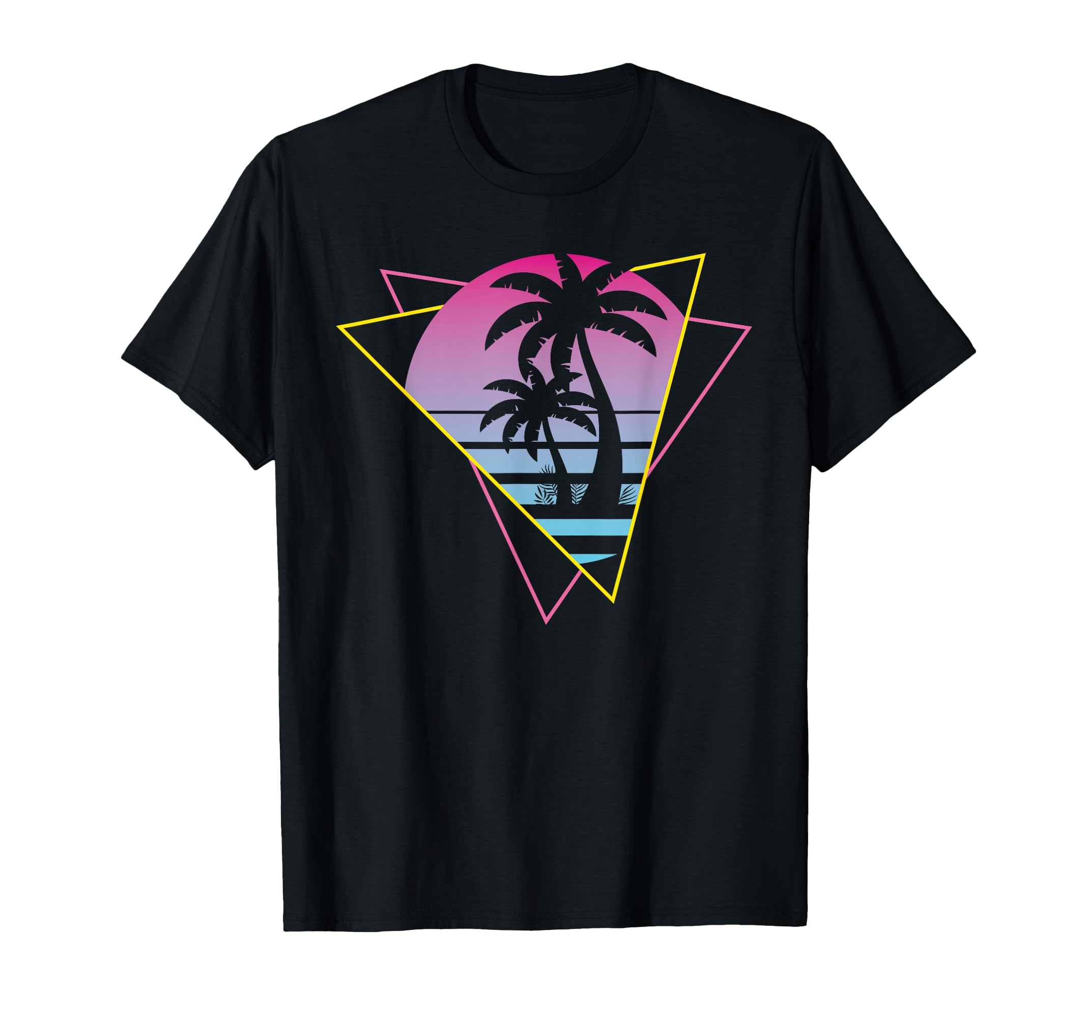 Tropical Sunset Palm Trees 80S Art 90S T-Shirt - Graphic Print Unisex - T-Shirt, Sweatshirt, Hoodie