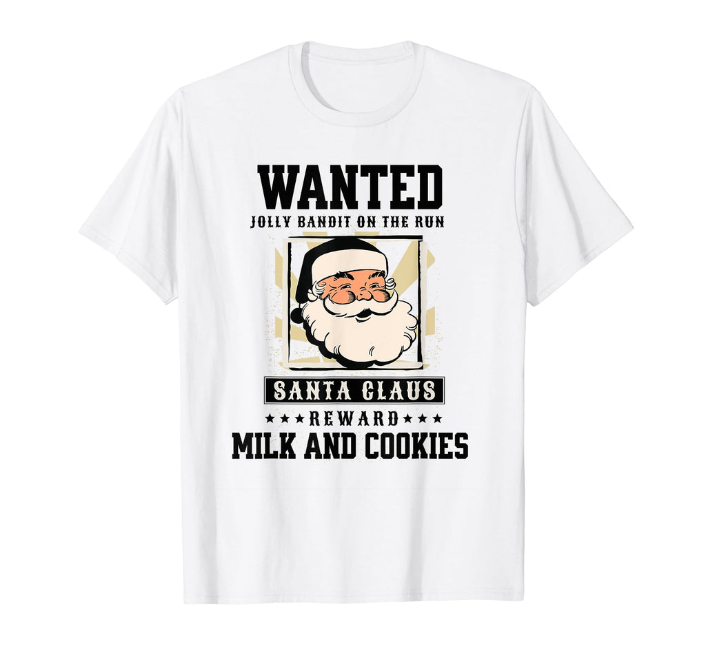Wanted Santa Reward Milk And Cookies T-Shirt - Trendy Graphic for Adults - T-Shirt, Sweatshirt, Hoodie