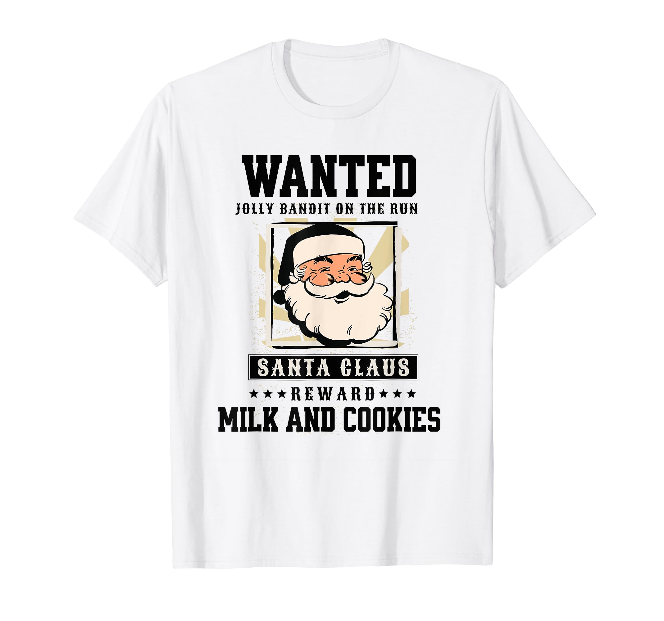Wanted Santa Reward Milk And Cookies T-Shirt - Unique Graphic for Adults - T-Shirt, Sweatshirt, Hoodie