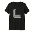 Bold Letter Gray L Outline Alphabet T-Shirt - Streetwear Style for Adults - T-Shirt, Sweatshirt, Hoodie