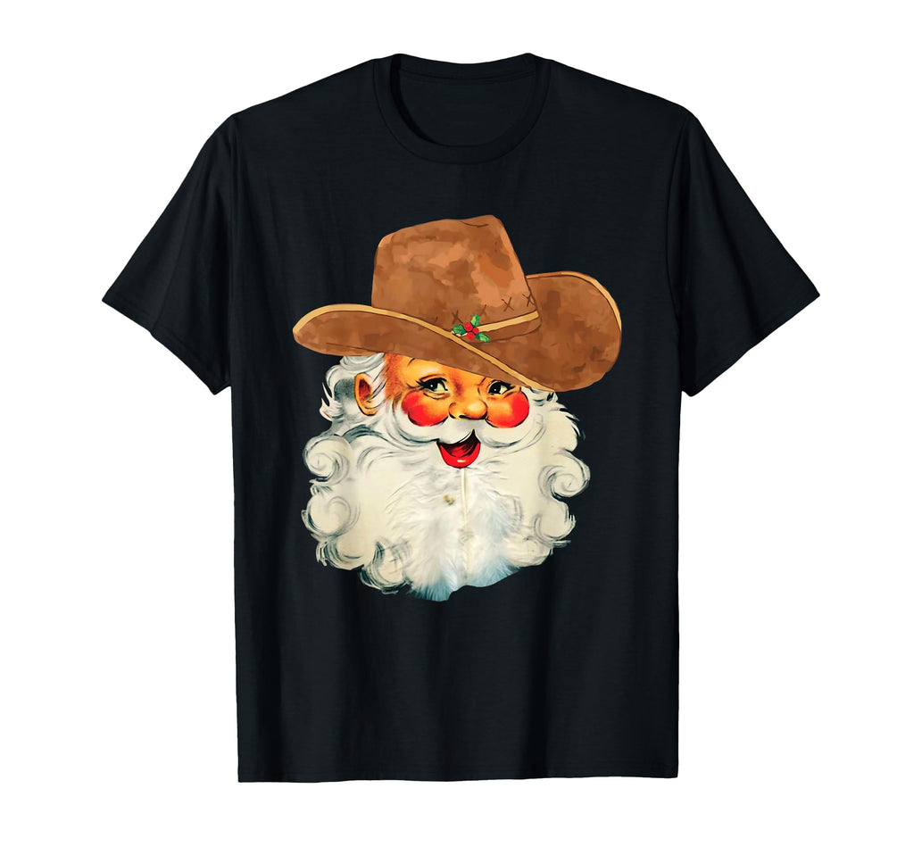 Cowboy Santa Claus Face Rodeo Western T-Shirt - Trendy Graphic for Adults - T-Shirt, Sweatshirt, Hoodie