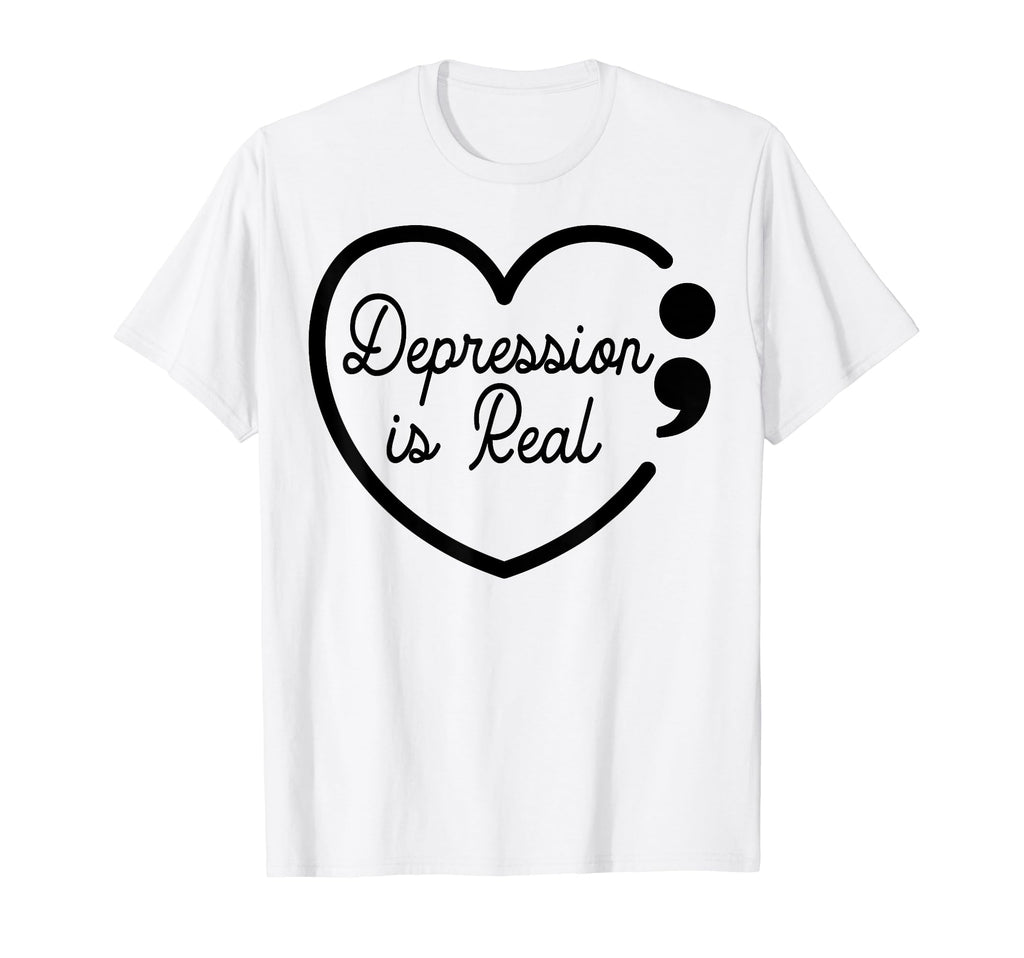 Depression Is Real Depression T-Shirt - Casual Everyday Wear for Adults - T-Shirt, Sweatshirt, Hoodie
