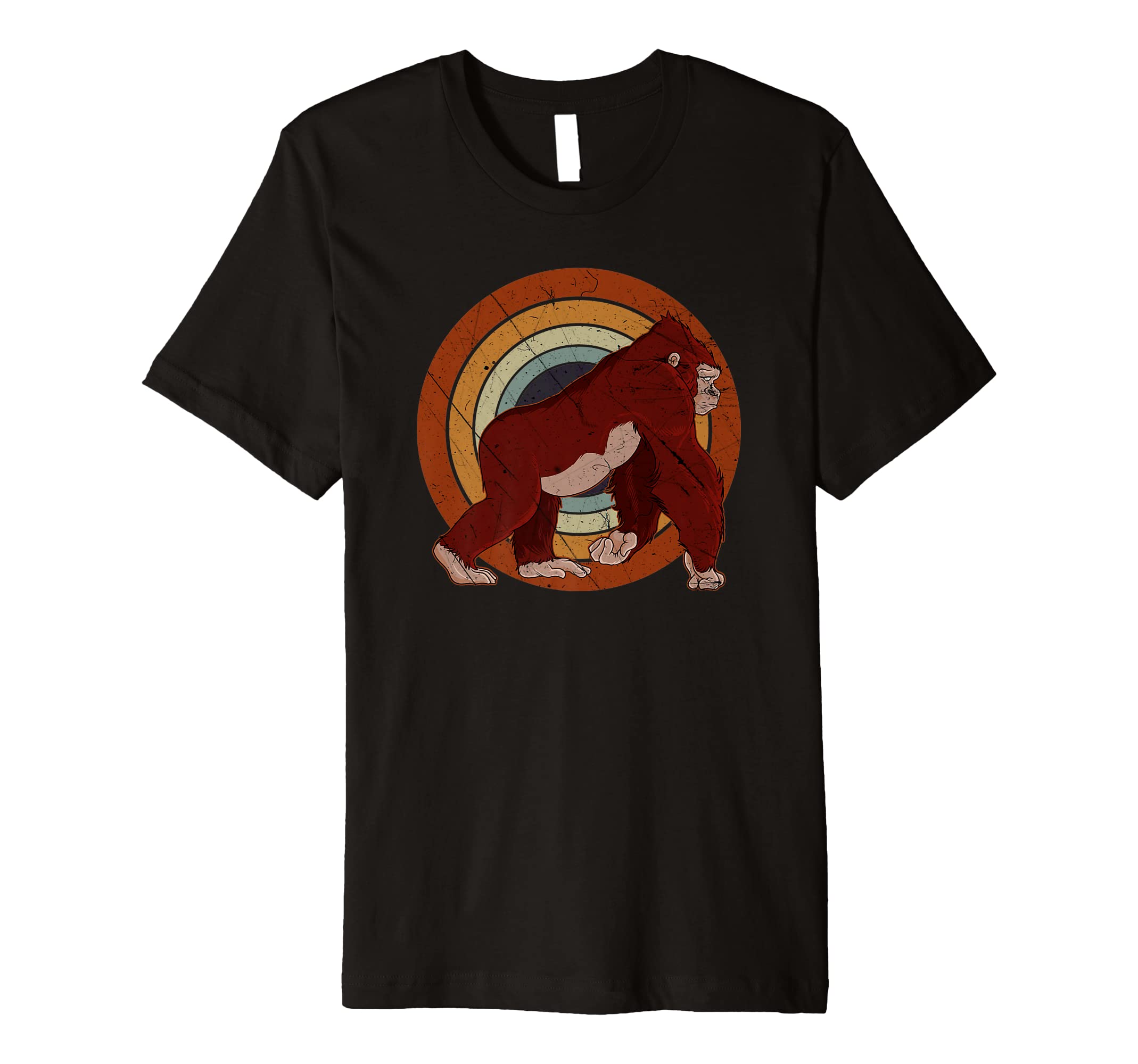 Mens Gorilla 80S 90S Sunset Tropical T-Shirt - Minimalist Print Men Women - T-Shirt, Sweatshirt, Hoodie