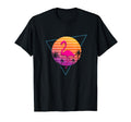 Flamingo Palm Sunset Synthwave T-Shirt - Custom Art Print Men Women - T-Shirt, Sweatshirt, Hoodie